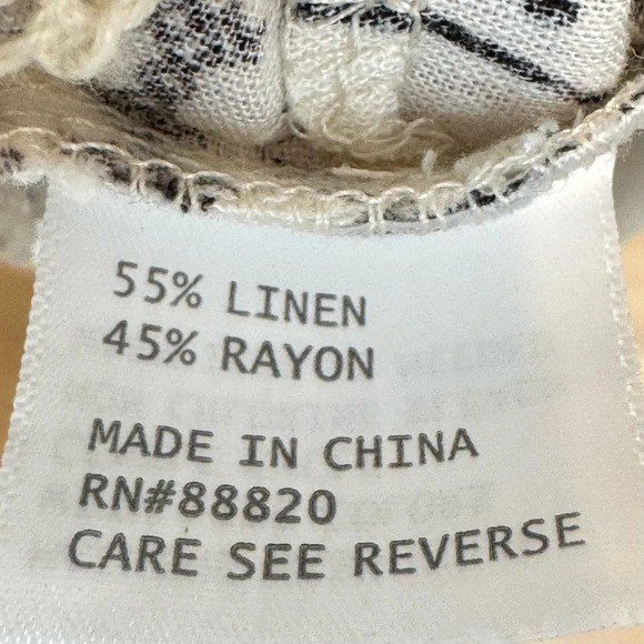 Christian Soriano Black and Cream Floral Boho Women's Top - Picture 6 of 6